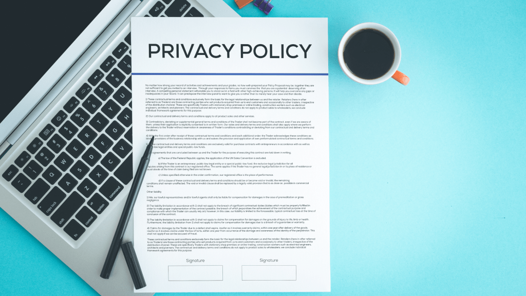 Privacy policy for customer safety.